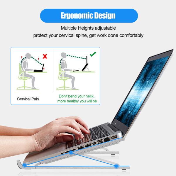 Laptop Tablet Stand Portable Folding Stand Tablet Top Anti-skid Angle Height 1/2 